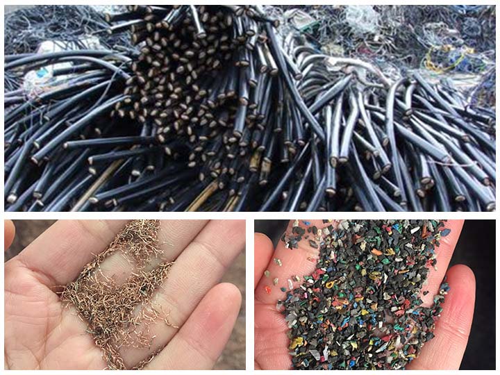 Separate effect of the scrap cable wire recycling machine