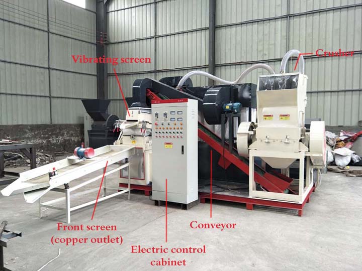 Copper wire recycling machine structure