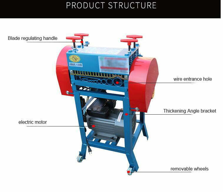 Electric wire stripping machine structure